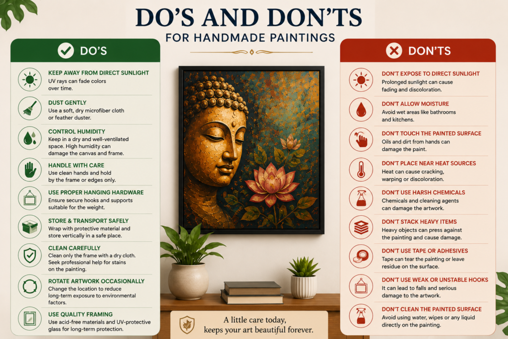 do's and dont's for care tips of hand painting